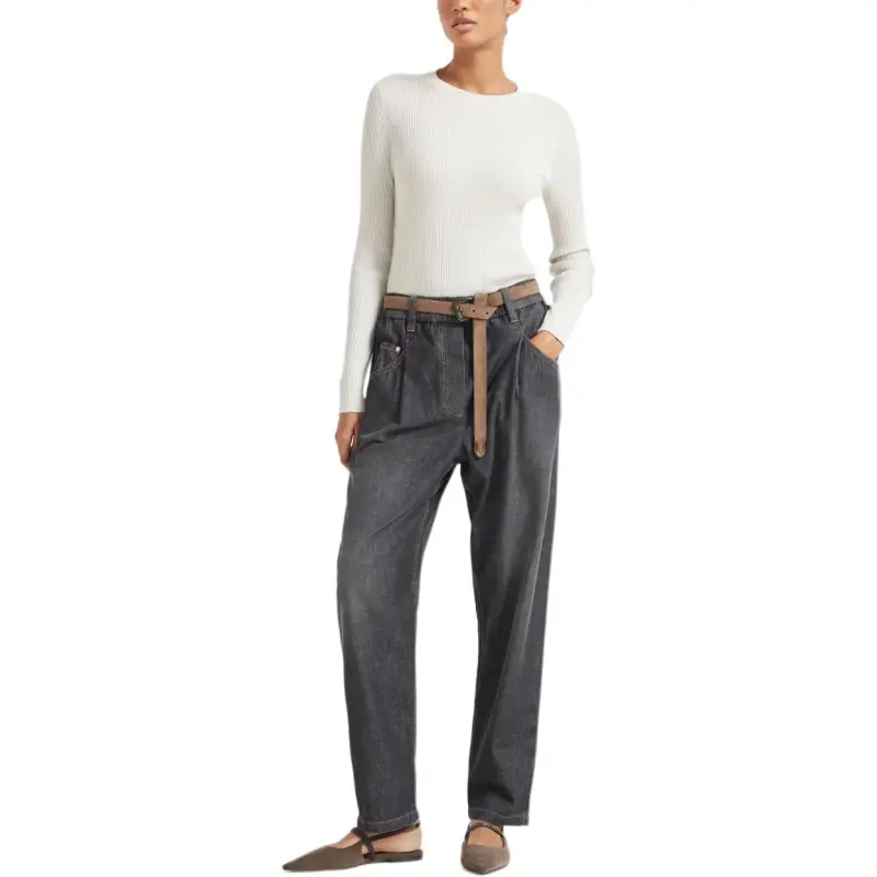 Brunello Cucinelli Elastic Waist Tapered Jeans-1