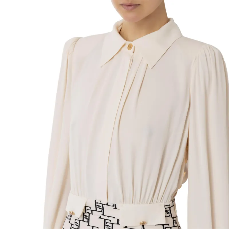 Elisabetta Franchi Long-Sleeved Dresses Women's Butter Black-2