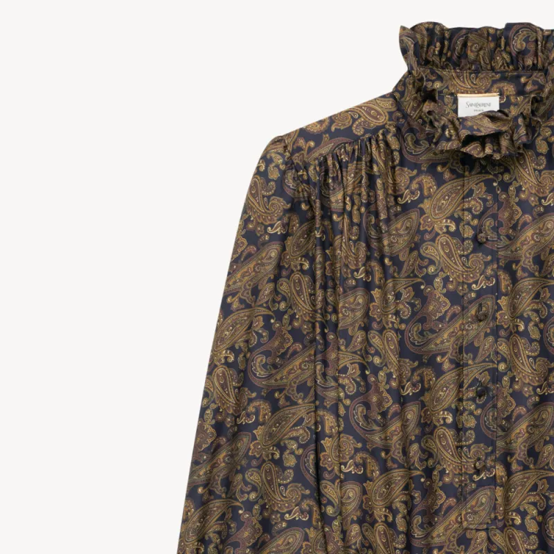 SAINT LAURENT Paisley print Silk Dress-3