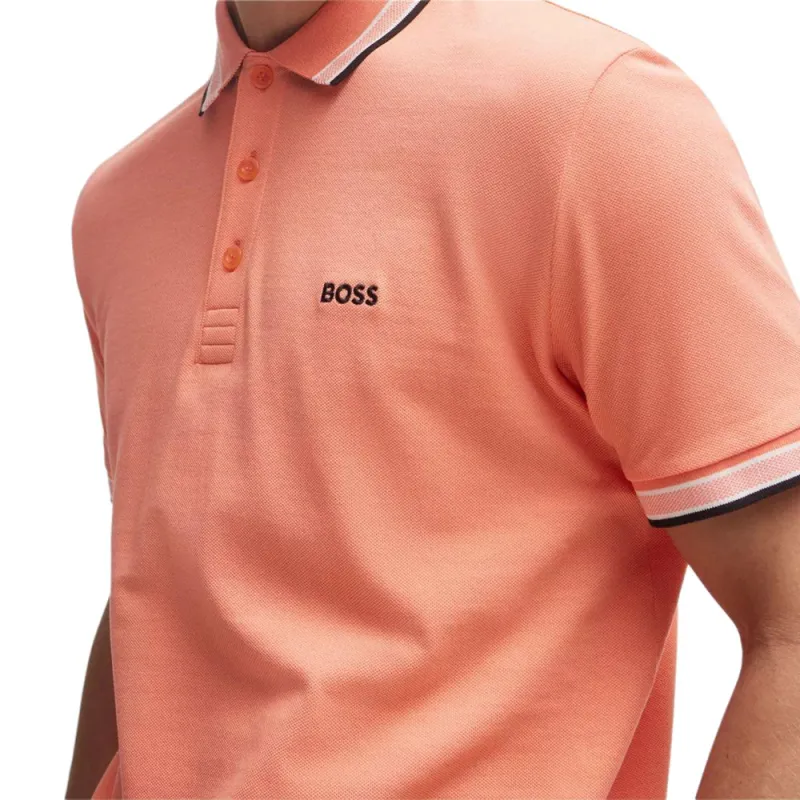HUGO BOSS Logo embroidered Piqué Polo Shirt-4