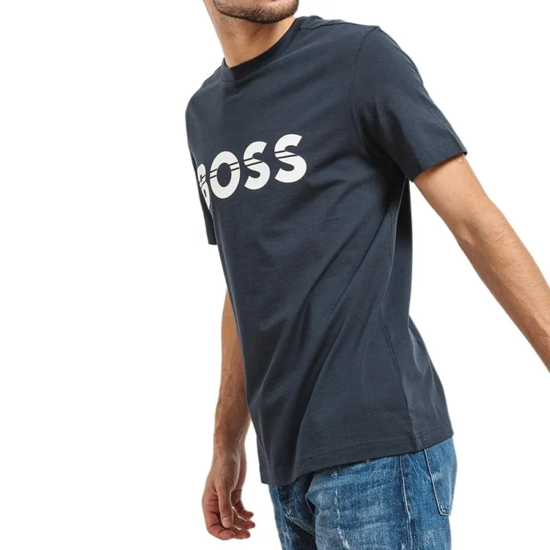 HUGO BOSS Logo patch Cotton T shirt-4