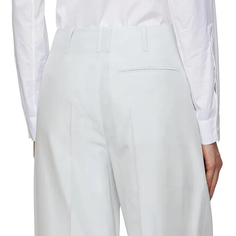 Bottega Veneta High Waist Satin Trousers-3