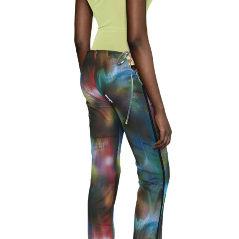 AHLUWALIA Interlude Mesh Flared Trousers-4