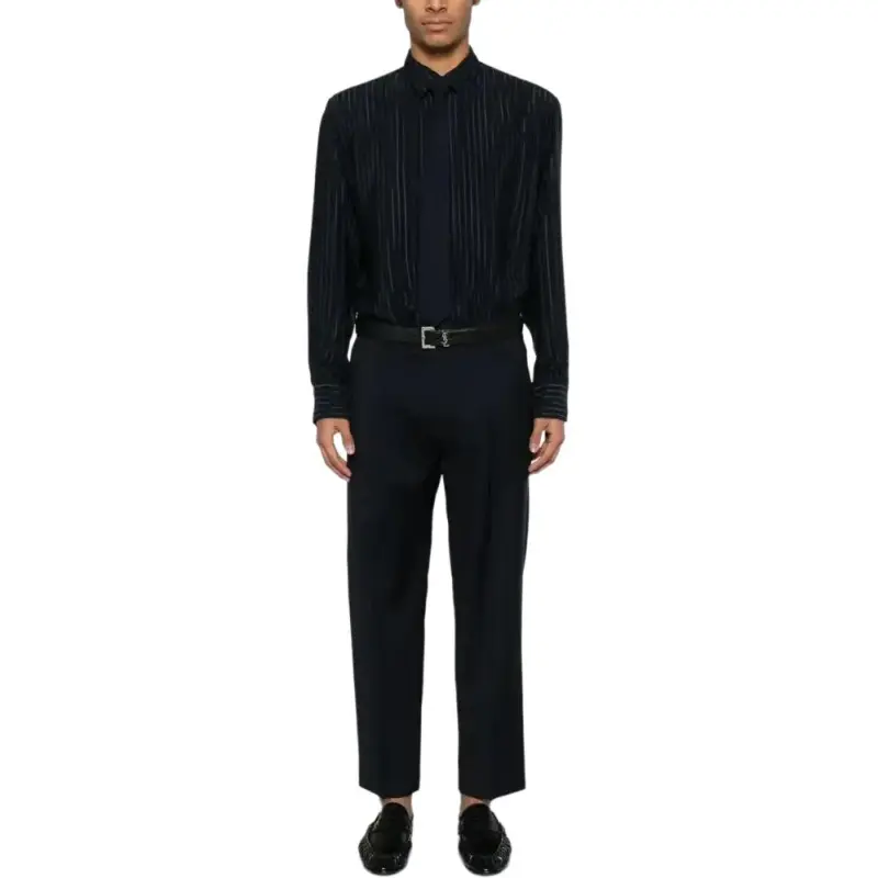 SAINT LAURENT Striped Silk Shirt-1