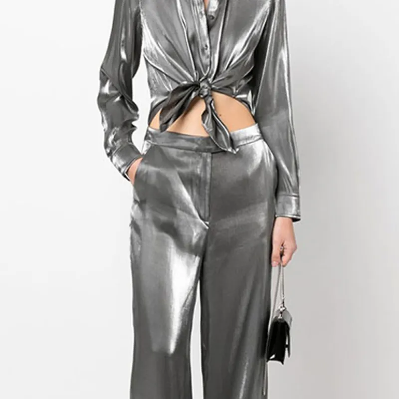 KARL LAGERFELD Iridescent Wide-leg Jumpsuit-4