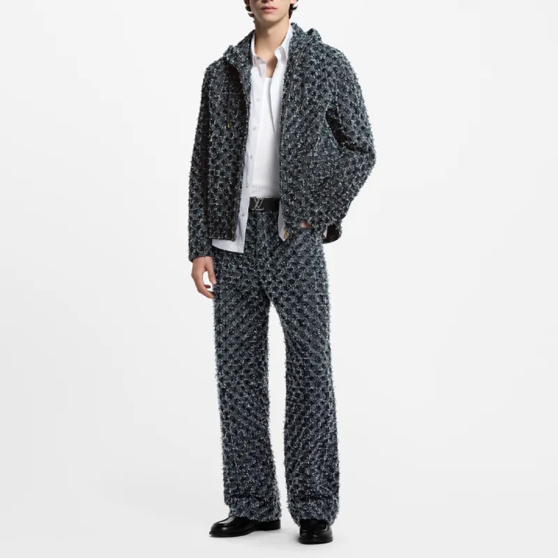 LOUIS VUITTON Flocked Monogram Denim Skate Pants-3