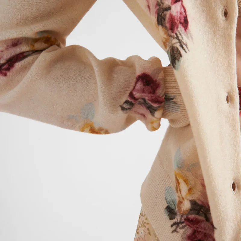 PRADA Floral Printed Knitted Cardigan-3