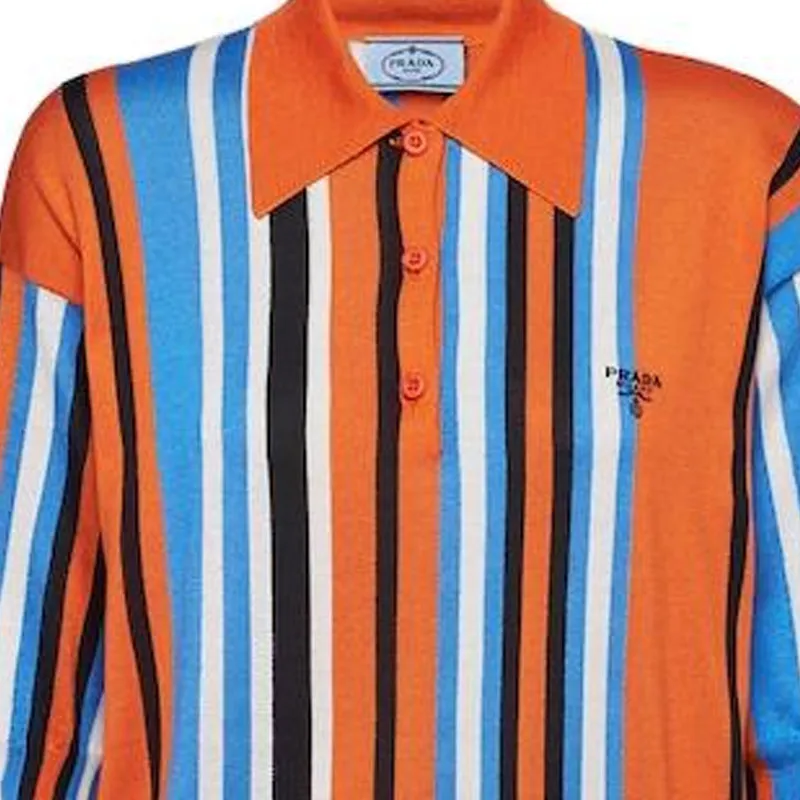 PRADA Polo Shirts Men Orange-4