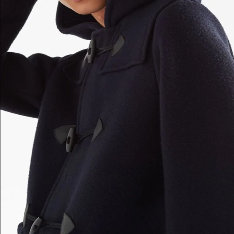 PRADA Double Breasted Hooded Duffle Coat-4