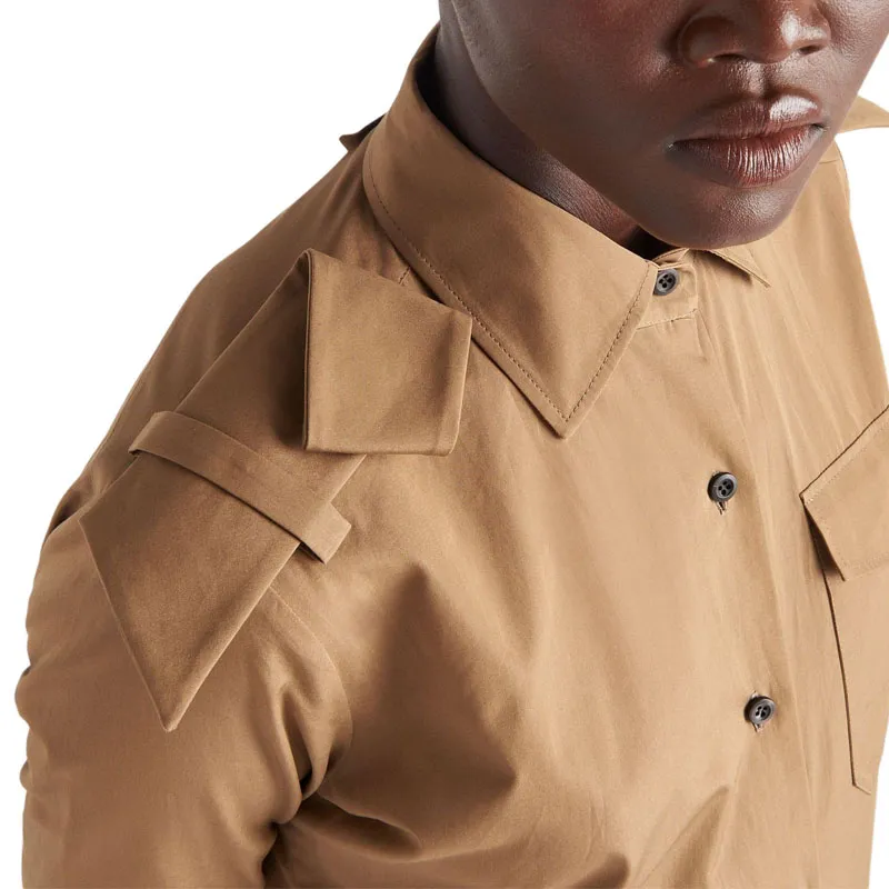 PRADA SS24 Long Sleeved Dresses Women's Beige-1