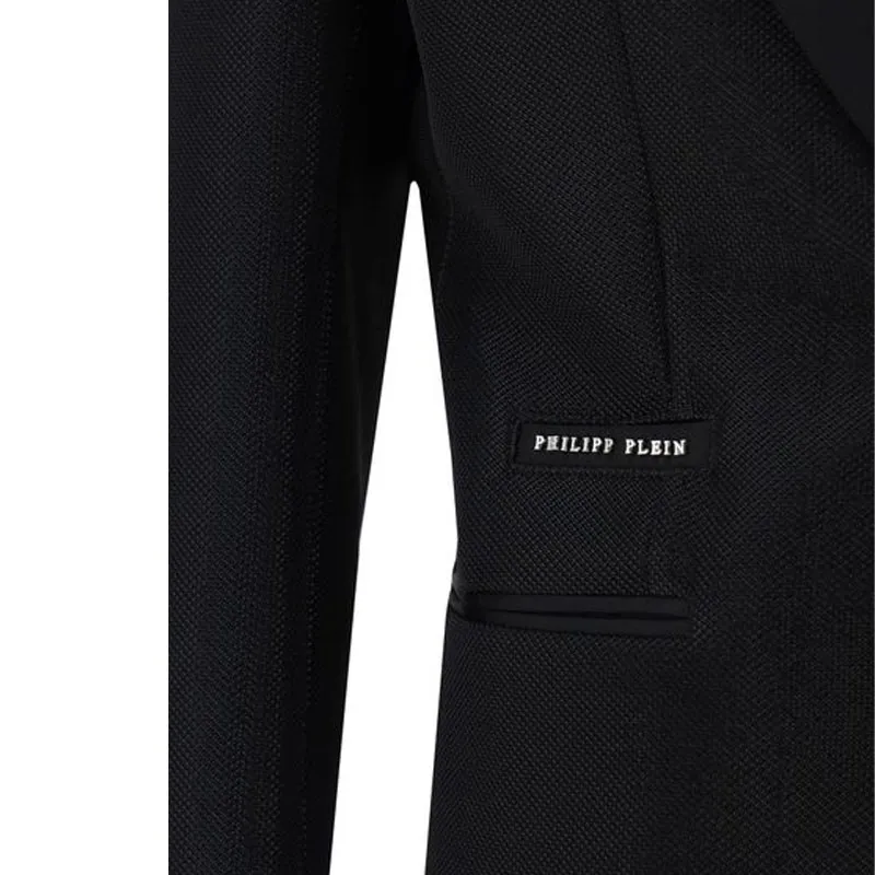 PHILIPP PLEIN Logo Patch Single Breasted Blazer-2