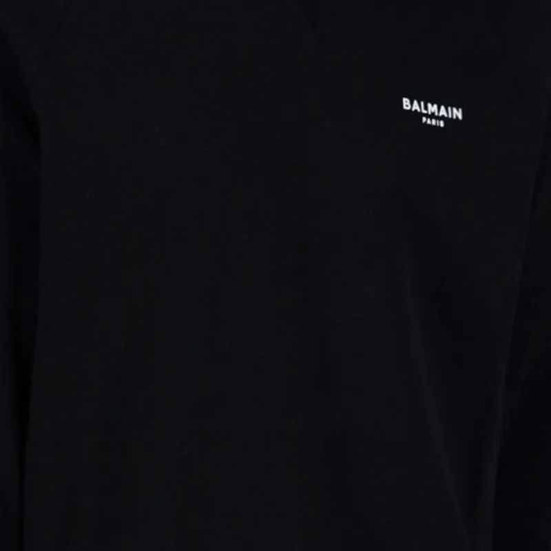 BALMAIN Logo Flocked Crewneck Sweatshirt-3