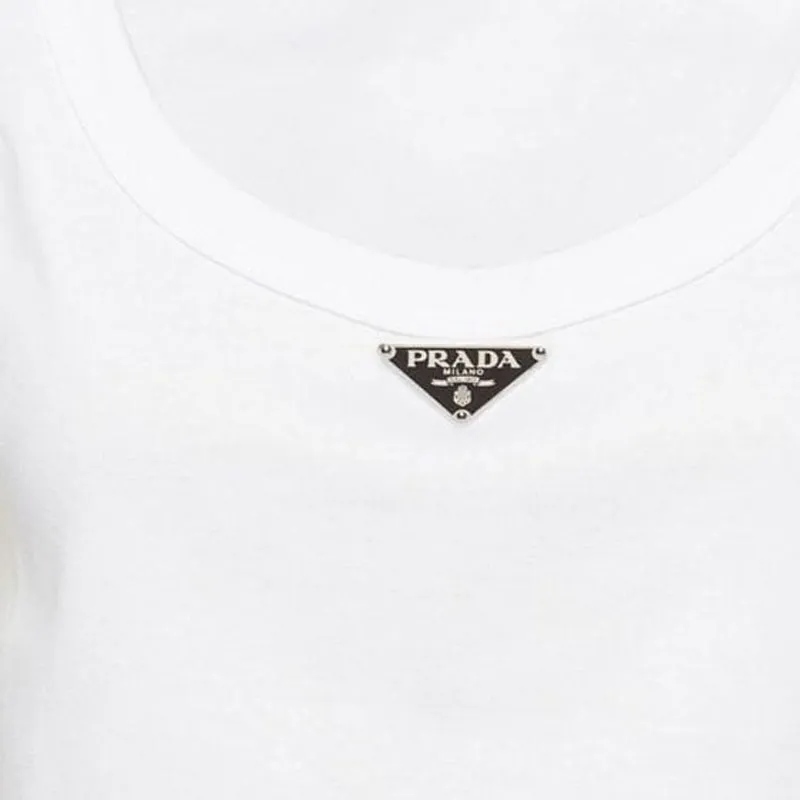 PRADA Triangle-logo Crop Top-5