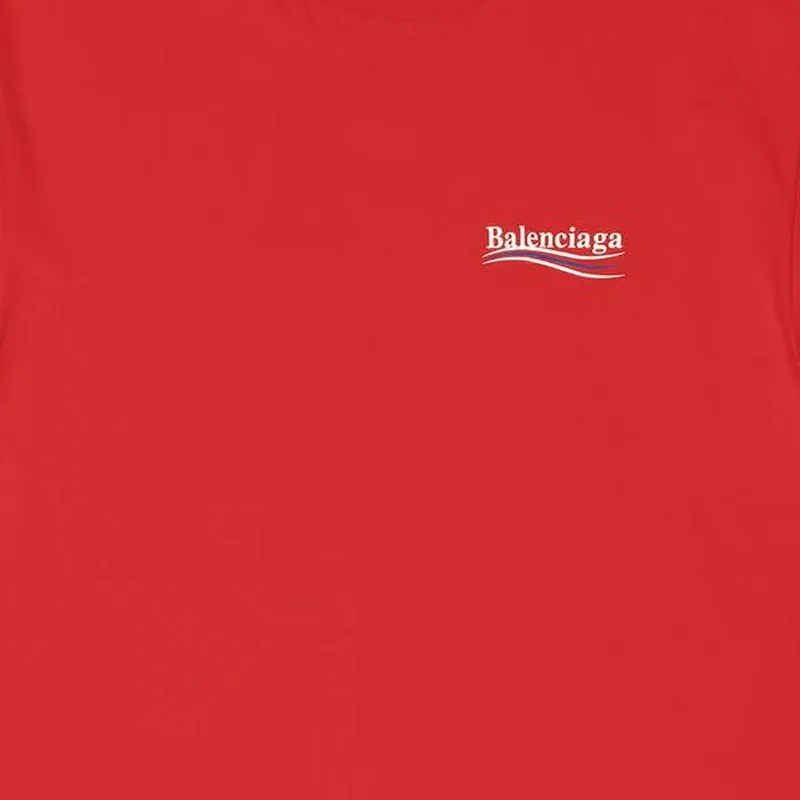 Balenciaga T Shirt Regular Fit Unisex Bright Red-2