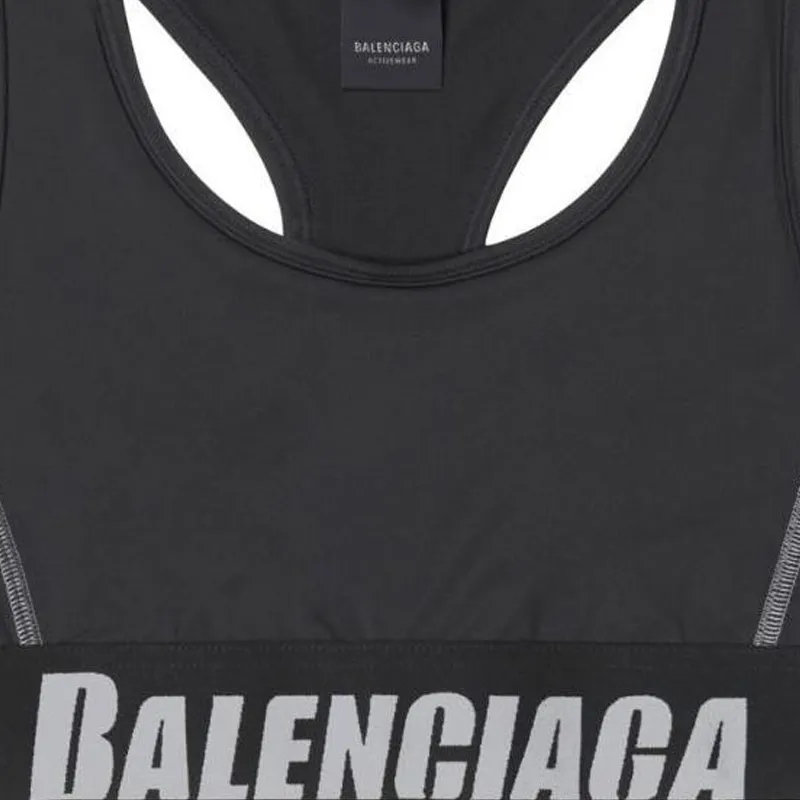 Balenciaga Sporty Bra 'Black/Grey'-4