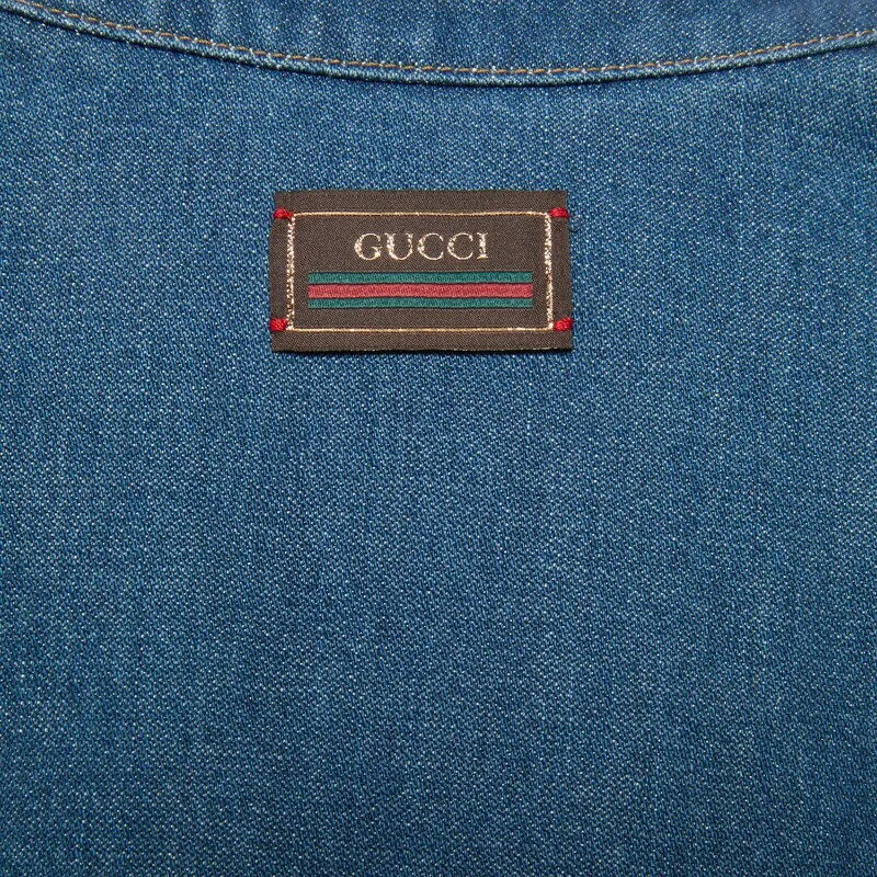 GUCCI GUCCI FW22 Qixi Festival Collection Lovelight Denim Jacket Men's Blue-4