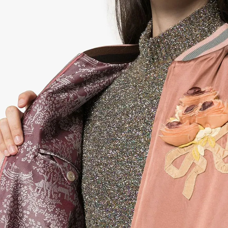 GUCCI Sequin Cat Face Bomber Jacket-3