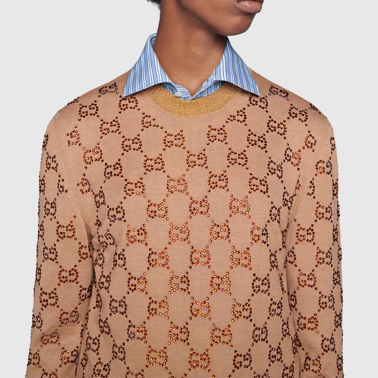GUCCI Sweater With Crystal Gg Motif-2