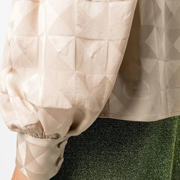 GUCCI Geometric-jacquard Silk Blouse-2