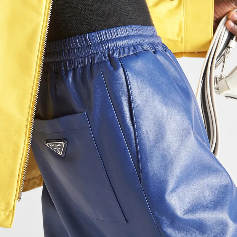 PRADA Nappa Leather Bermuda Shorts-1