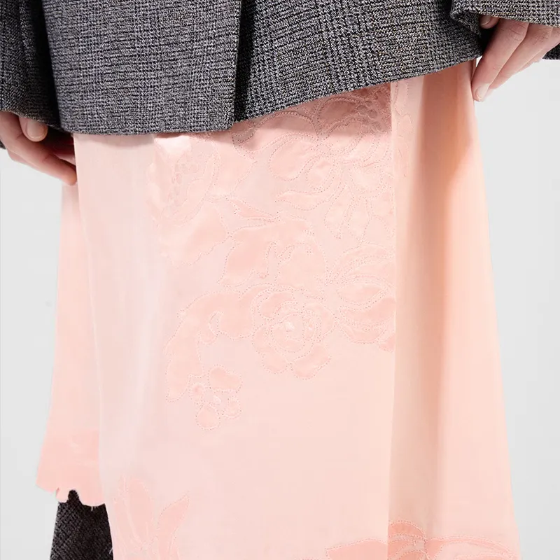 PRADA Embroidered Silk Skirt-4