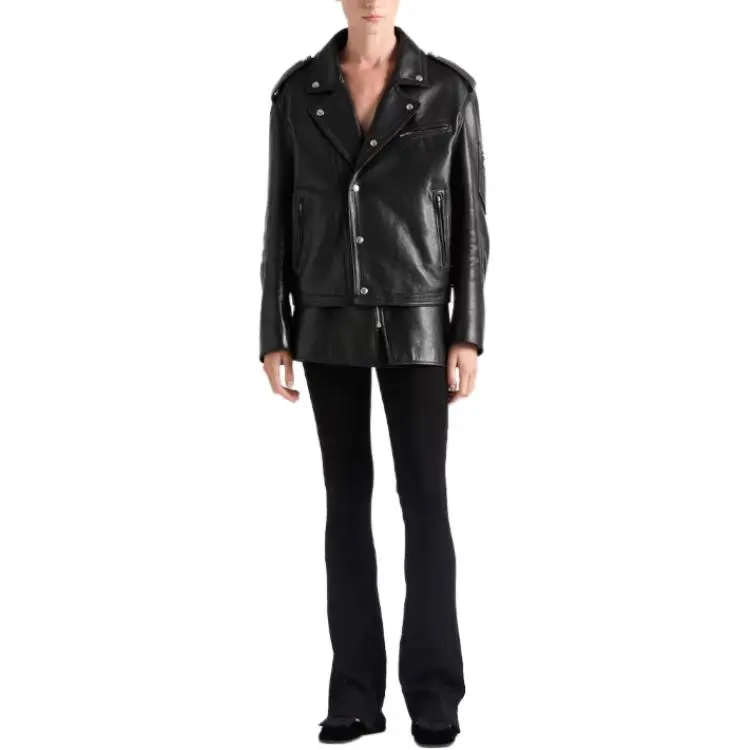 PRADA Leather Biker Jacket-2