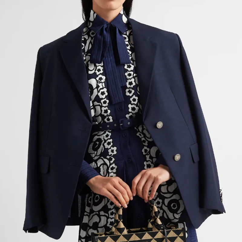 PRADA Long-Sleeved Dresses Women's Marine Blue-1