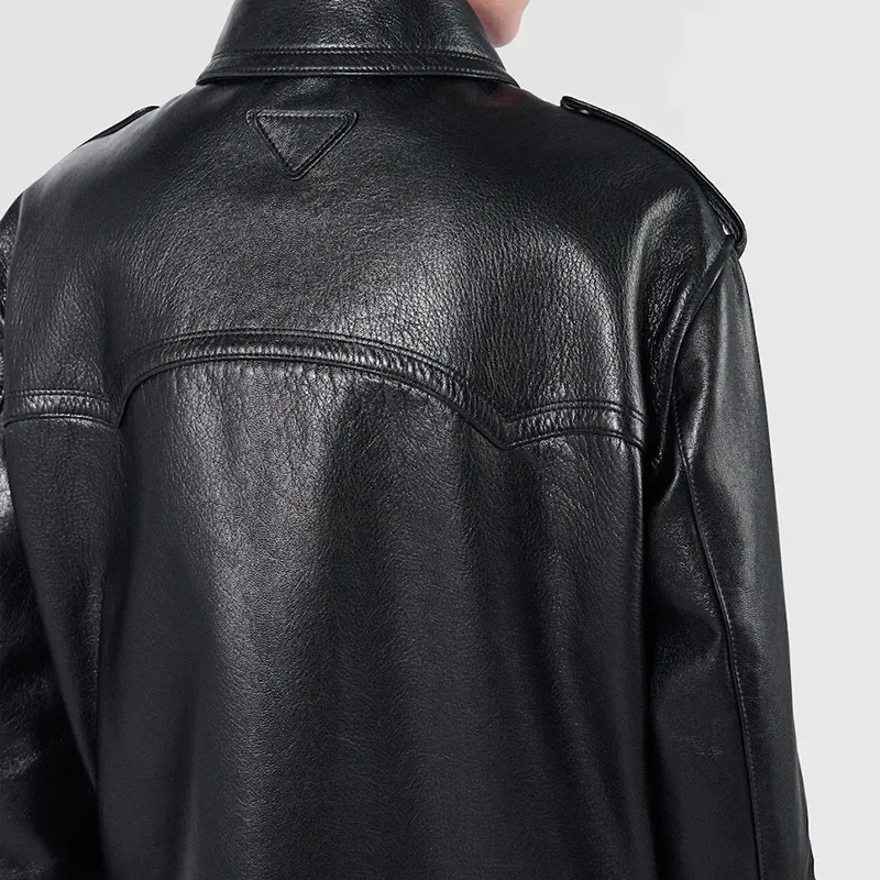 PRADA Leather Biker Jacket-4