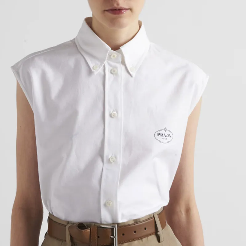 PRADA Button Up Sleeveless Shirt-3