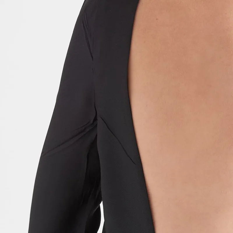 PRADA Printed Twill Dress Long-Sleeved Dresses Women's Black-1