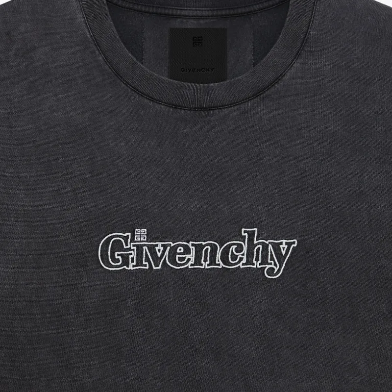 Givenchy Logo embroidered Cotton T shirt-4