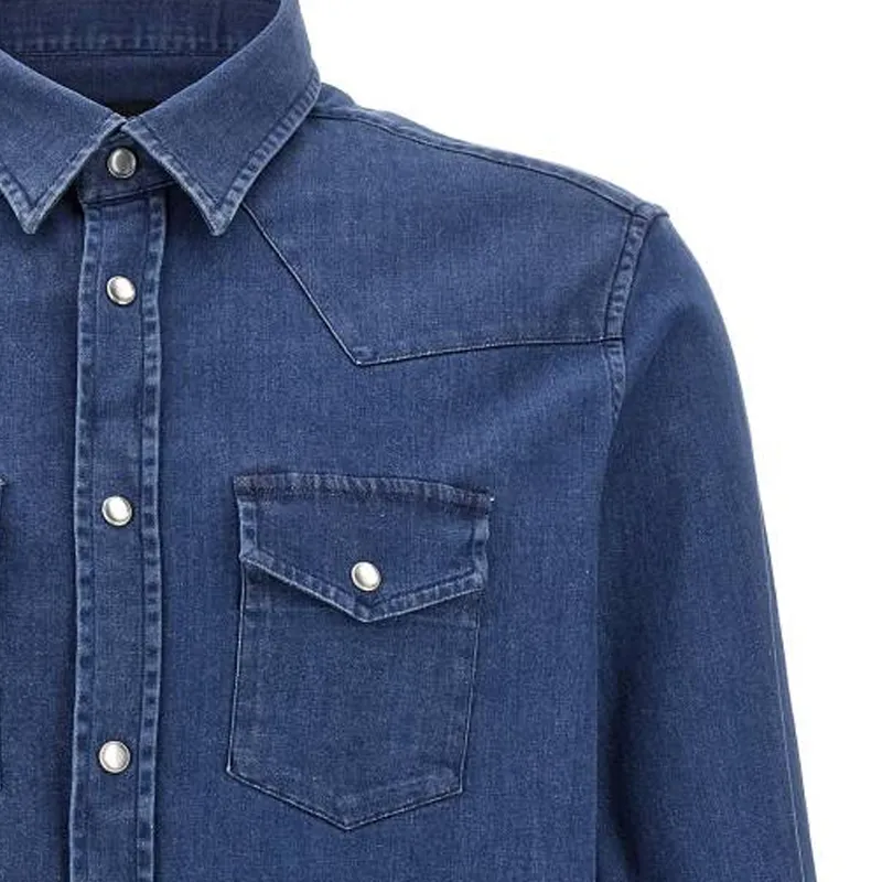 TOM FORD Long Sleeved Denim Shirt-6