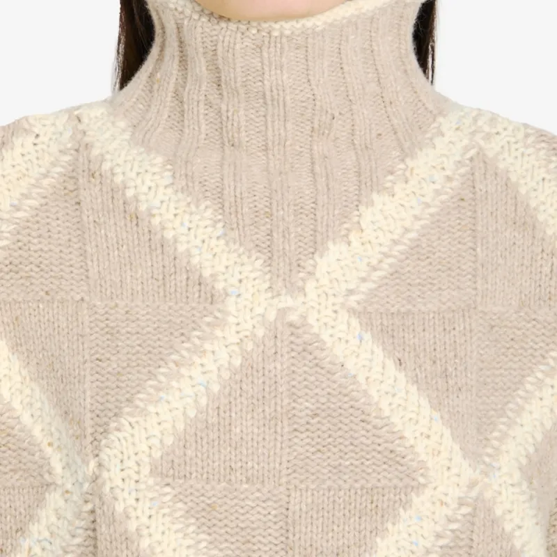 Bottega Veneta Argyle Intarsia Knit Turtleneck Jumper-2