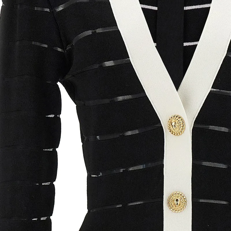 BALMAIN Button Embellished Knitted Mini Dress-5