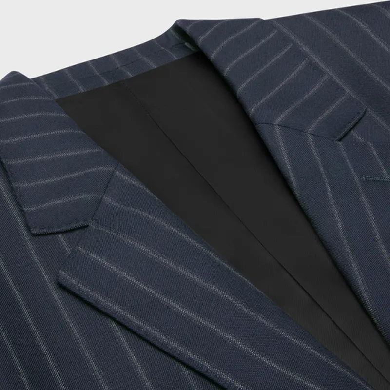 CELINE Bnf Blazer In Striped Wool-2