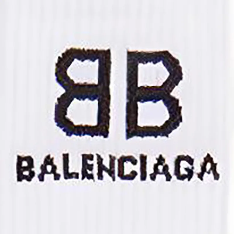 Balenciaga Bb Logo Tennis Socks White/Black-4