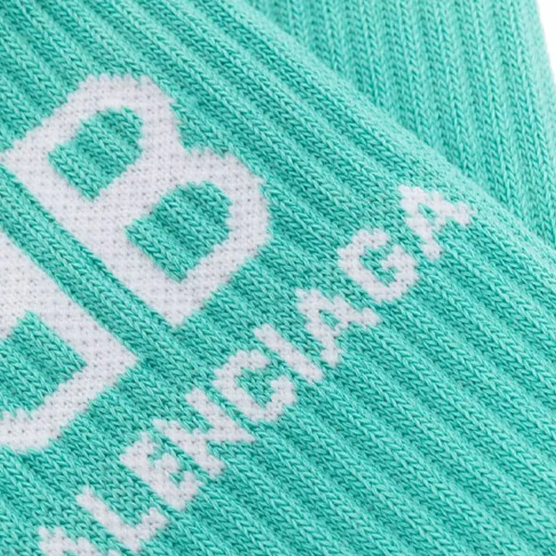Balenciaga Tennis Socks 'Mint/White'-1
