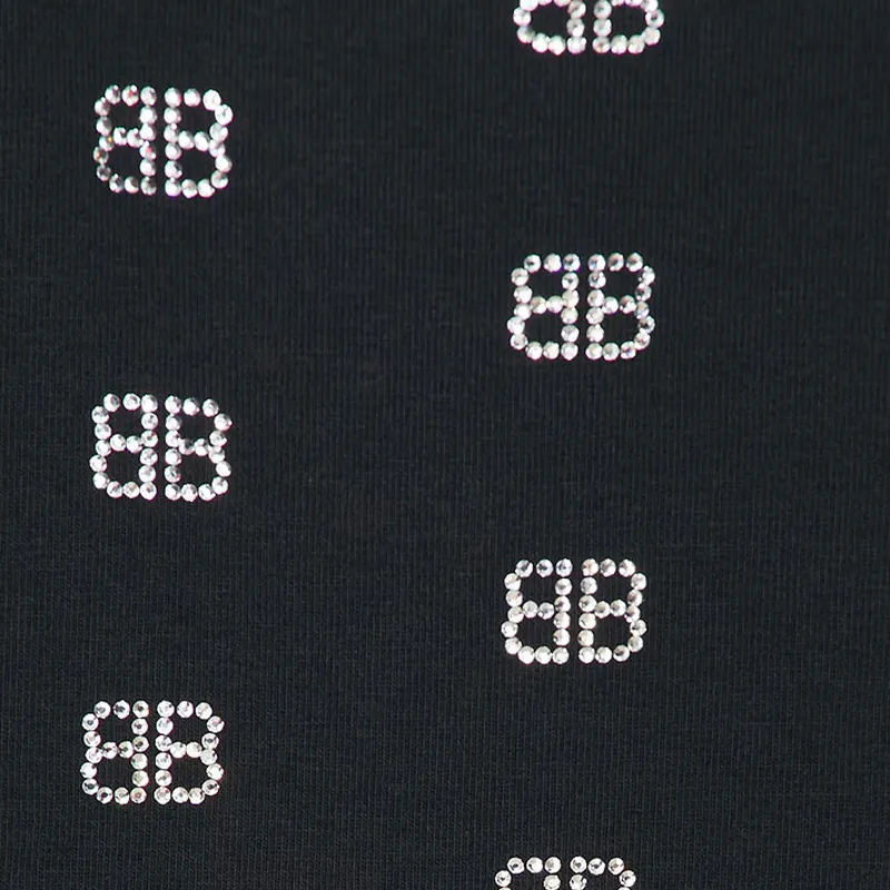 Balenciaga Uw Strass Tank Top 'Black/Silver'-4