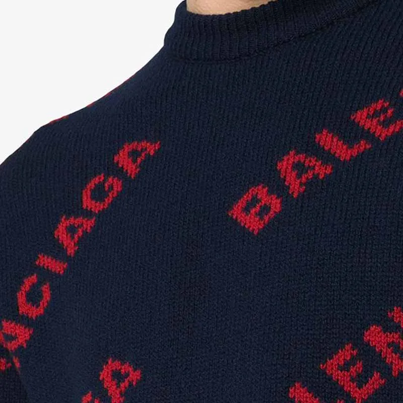 Balenciaga Sweaters Men Dark Blue-4