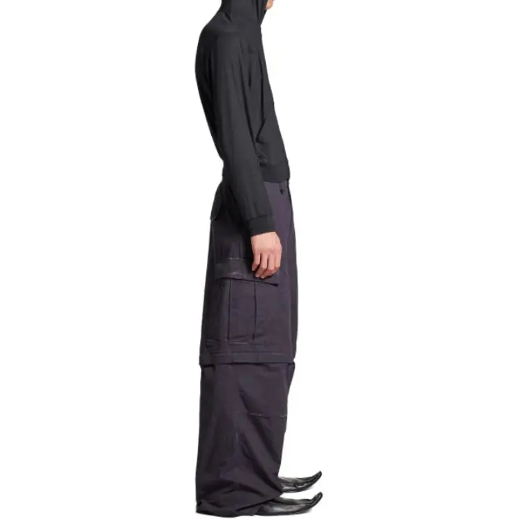 Balenciaga Cargo Pants Loose Fit Style Men's Dark Blue-4