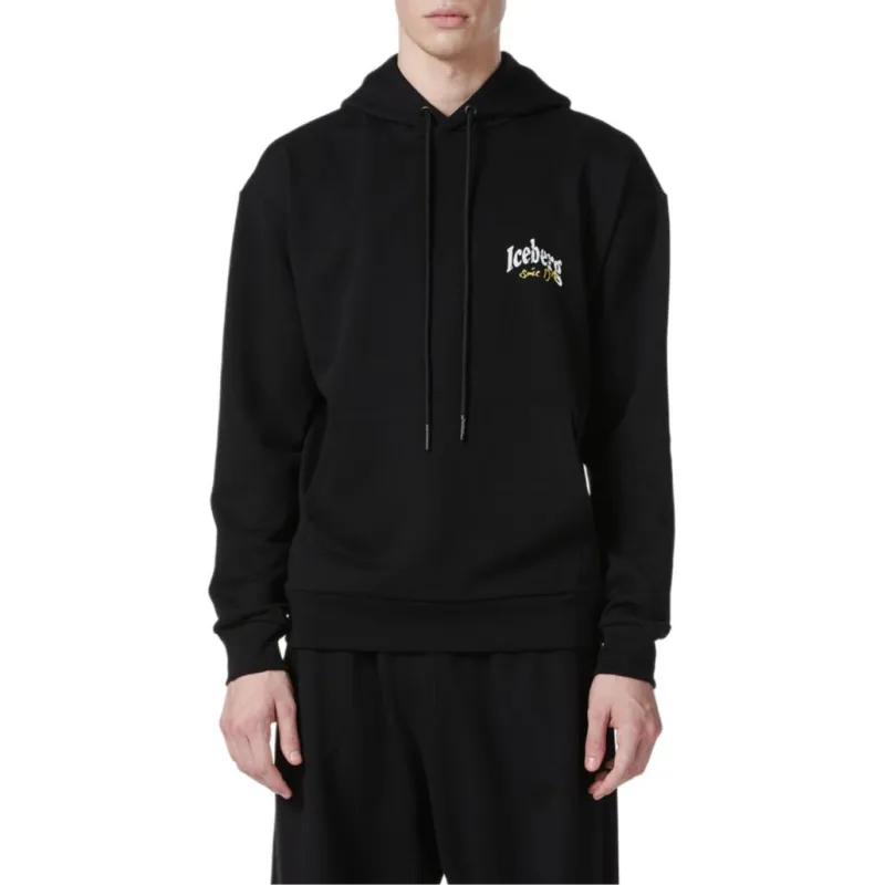 Iceberg Logo Printed Drawstring Hoodie-1