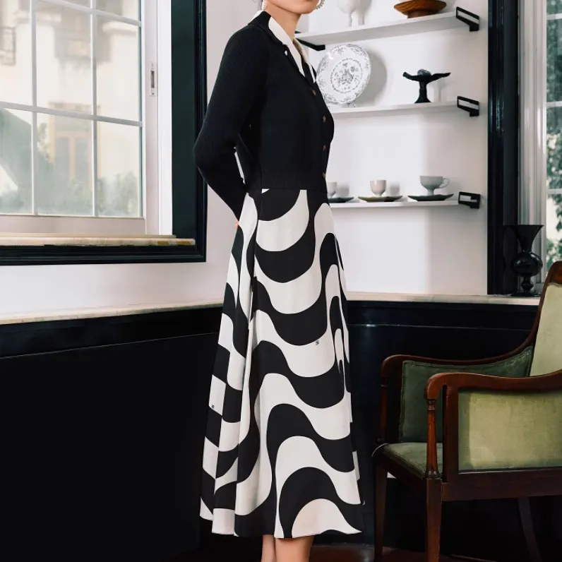 Yiner Long Sleeved Dresses Women's Cream White-3