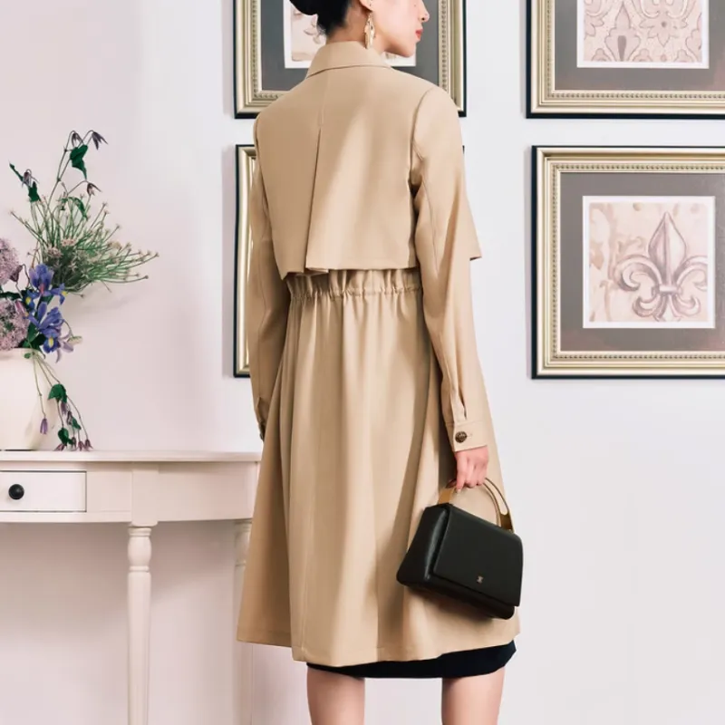 Yiner Trench Coat Women's Light Khaki-2