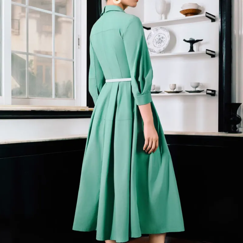 Yiner Long Sleeved Dresses Women's Mint Green-2