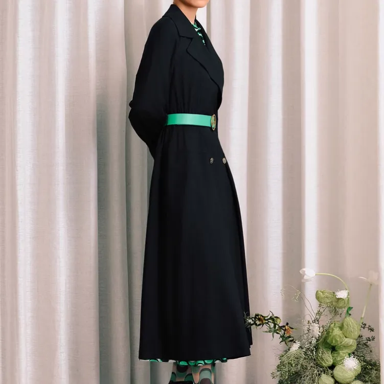 Yiner Trench Coat Women's Black-3
