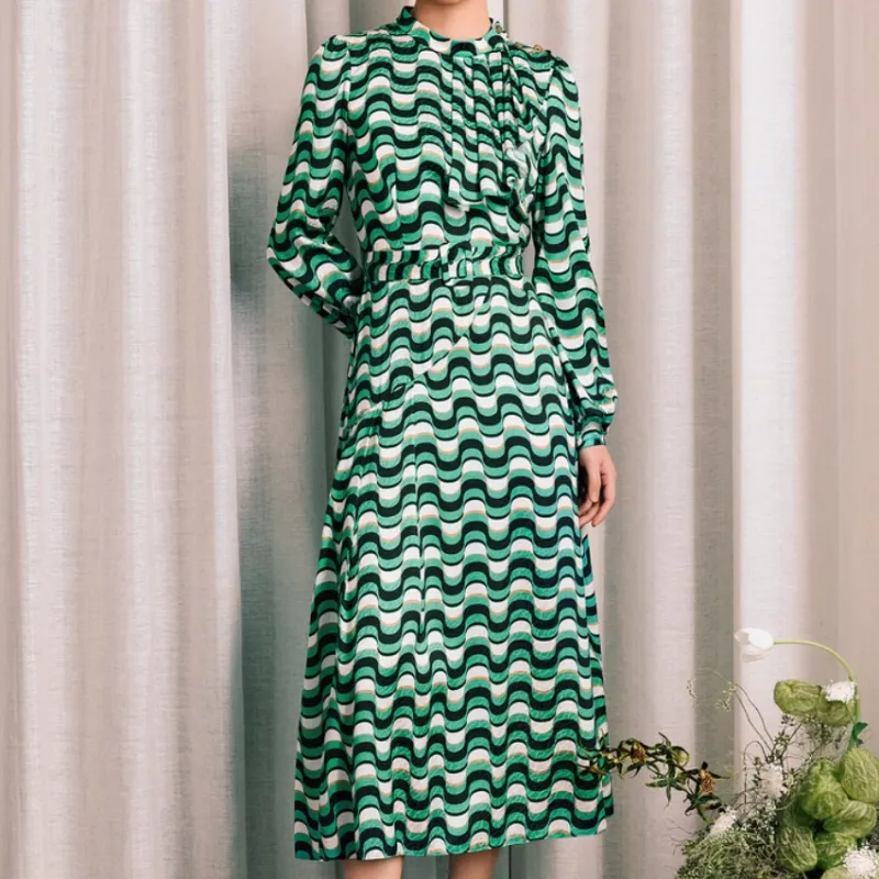 Yiner Long Sleeved Dresses Women's Mint Green-2