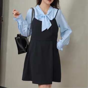 DAMABAIFENBAI Long Sleeved Dresses Women's Black