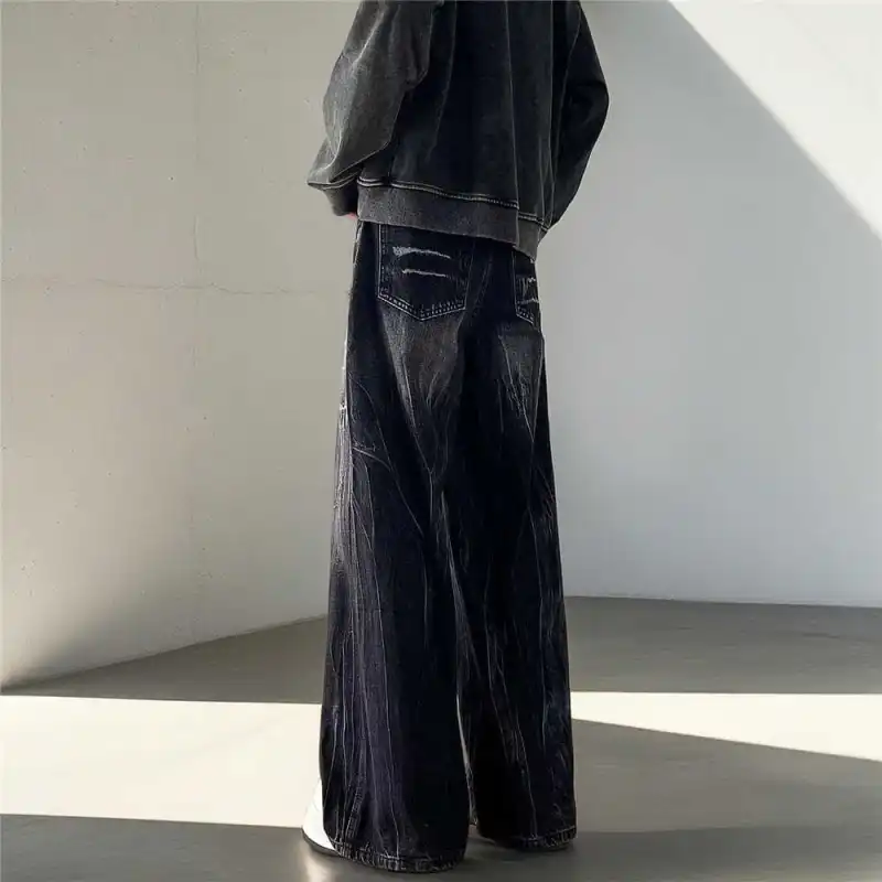 YINLEI Jeans Unisex Black-1