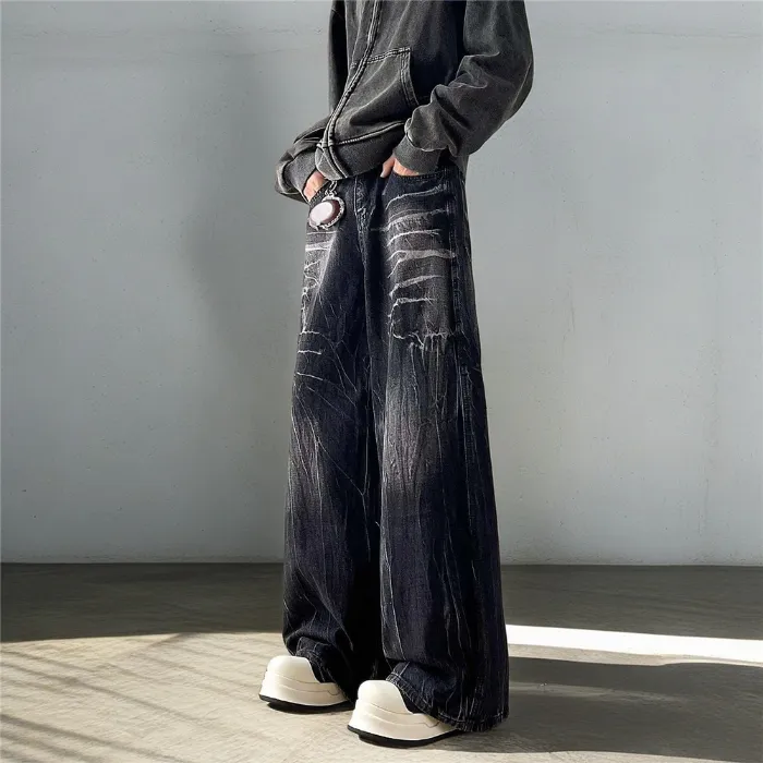 YINLEI Jeans Unisex Black-4