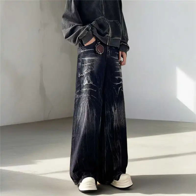 YINLEI Jeans Unisex Black-2